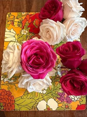 Bright Floral Placemat - Orange, Red, White